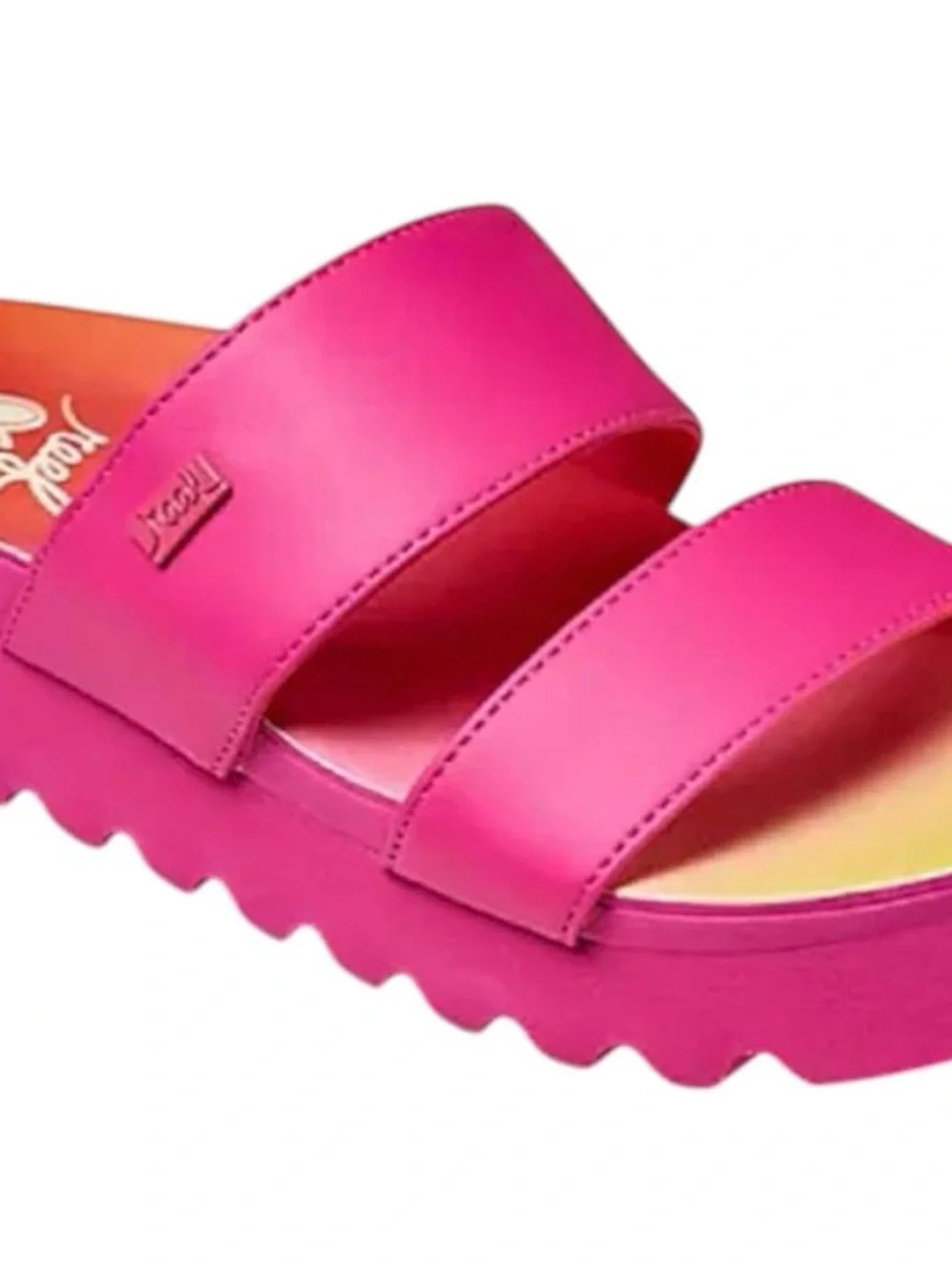 Reef Bright Pink ombré  Women's Double Strap Platform Slide Sandals